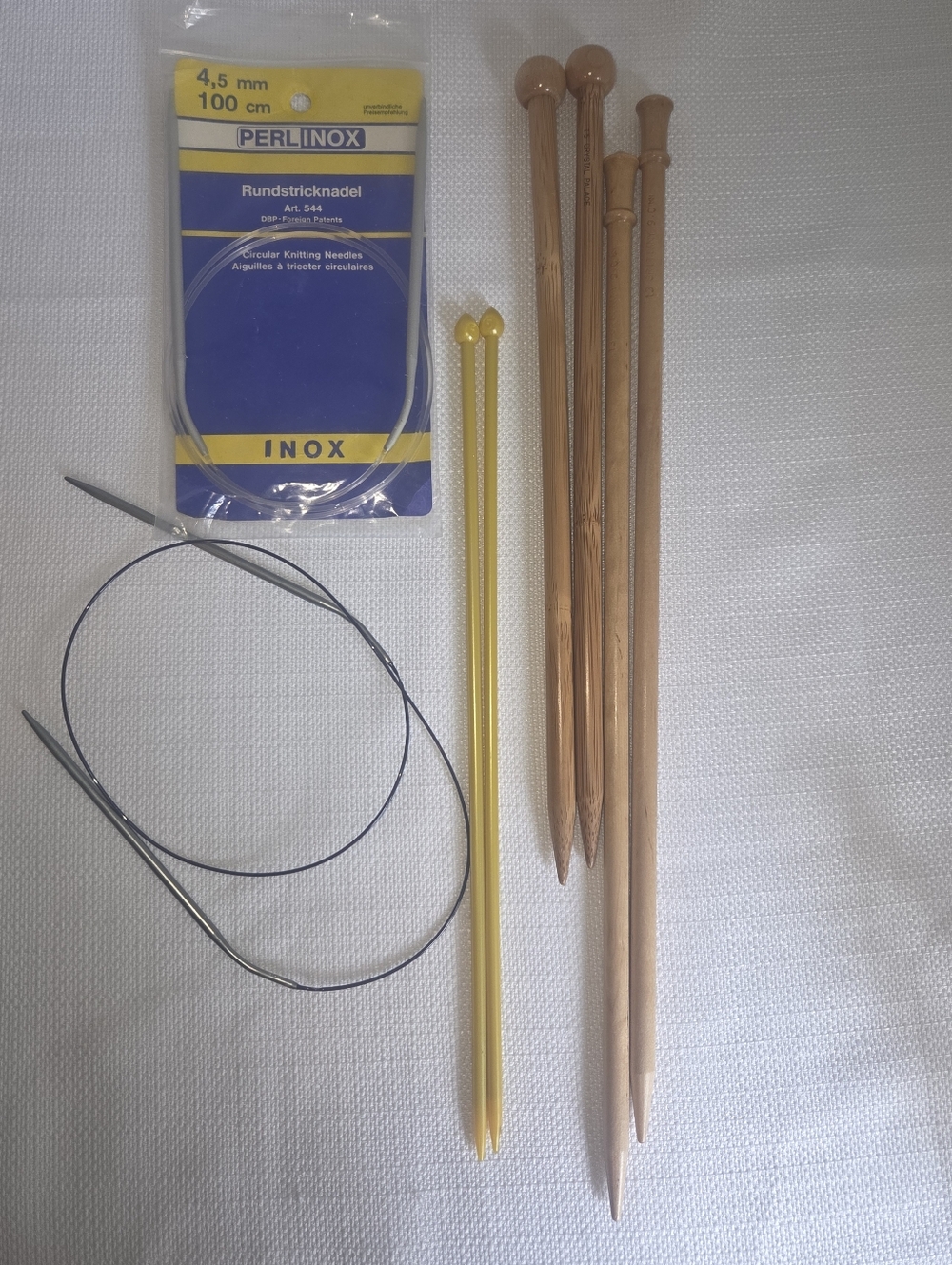 Lot Of (5) Various Sizes/Types Knitting Needles